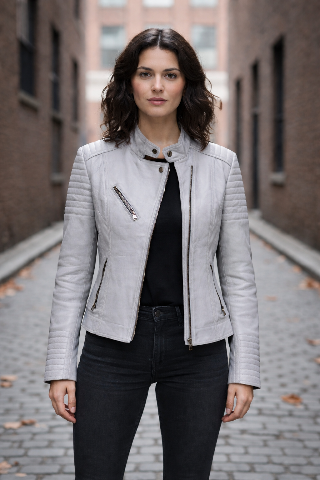 Chamarra de mujer de piel