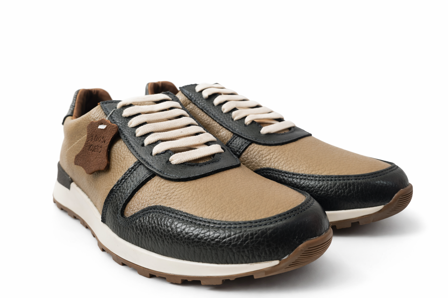 TENIS PIEL FLOATER CAFE CLARO