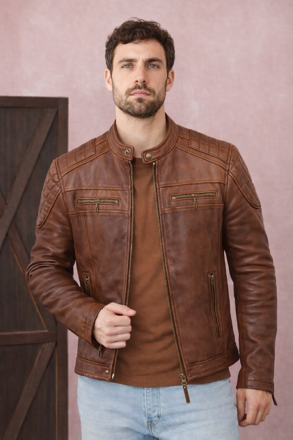 Chamarra de hombre piel